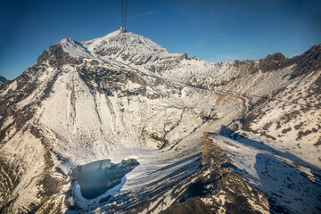 Top of the Schilthorn and view of Bernese Swiss alps, Switzerland