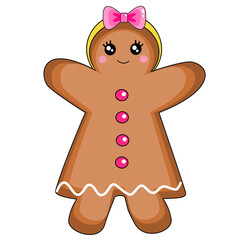 gingerbread person isolated on white