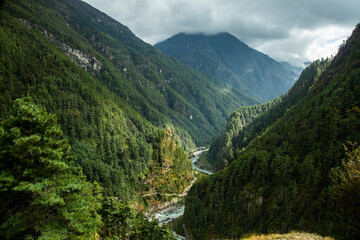 Fototapeta na wymiar mountain river in the himalayas