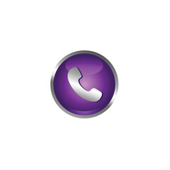 3d icon phone button vector