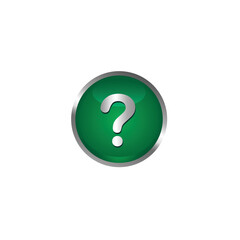 3d icon question button vector