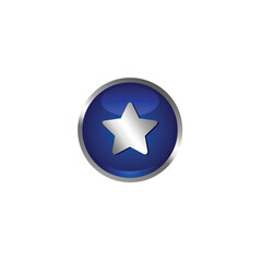 3d icon star button vector