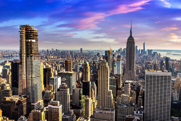 Fototapeta premium Aerial view of Manhattan