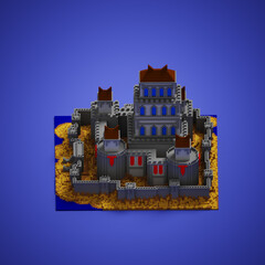 voxel castel cube pixel architecture