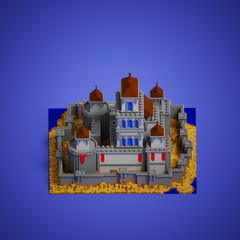 voxel castel cube pixel architecture