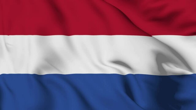 4K Ultra Hd 3840x2160. A beautiful view of  flag video. Holland flag wave. 3D flag waving video animation. Netherlands flag animation.