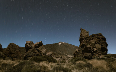 Rocks on Tenerife at night