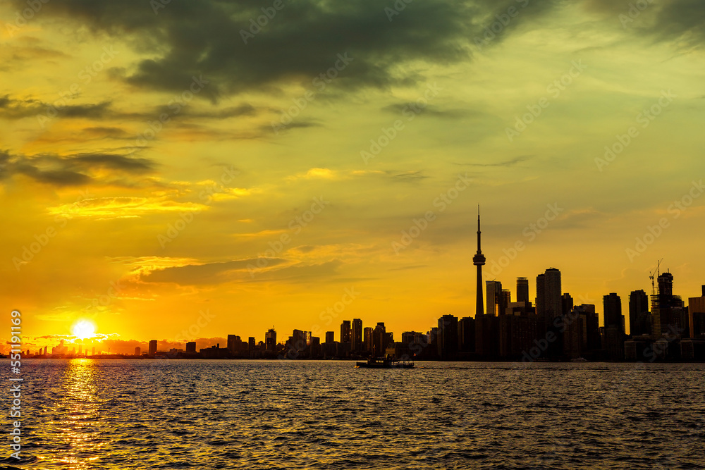 Canvas Prints toronto skyline at sunset, canada