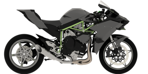 side view super bike, motorcycle for make mockup on empty background