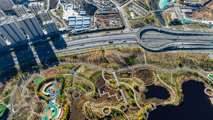 Autumn scenery of Nanxi Wetland Park in Changchun, China