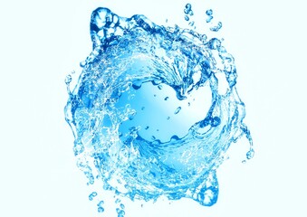 Fototapeta 青い球体と水しぶきの3dイラスト obraz