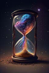Illustration of an Hourglass Filled with Stars