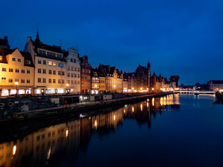 City of Gdansk in Poland at night