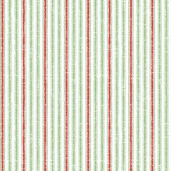 Seamless vector pattern with vertical rough christmas stripes and shabby vintage texture. Green red and white abstract creative textured background. - obrazy, fototapety, plakaty