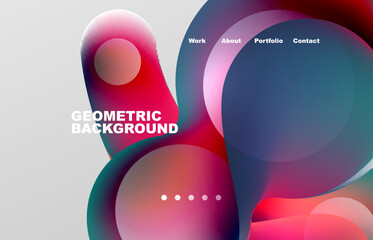 Abstract liquid background for your landing page design. Web page for website or mobile app wallpaper