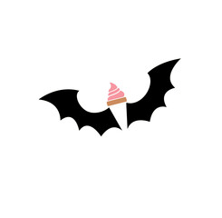 bat ice cream logo design vector