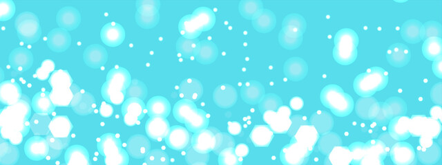 Abstract blue bokeh background. Holiday concept and celebration background. Winter snow falling background with copy space.