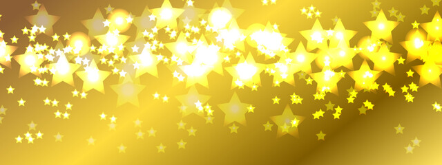 Abstract golden bokeh background. Holiday concept and celebration background with lighting stars.