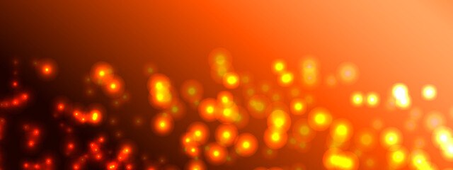 Abstract orange bokeh background. Holiday concept and celebration background. Defocused bokeh blur lights background.