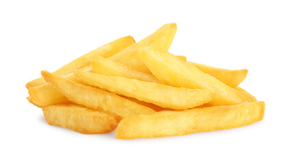 Fototapeta premium Delicious fresh french fries on white background