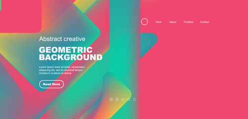 Fluid gradient triangles landing page background. Vector illustration for wallpaper, banner, background, leaflet, catalog, cover, flyer