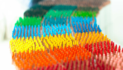 Colorful wooden pencils and  on relaxed pastime