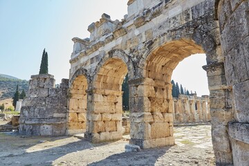 Fototapeta premium Frontinus Street, the Main Street of Ancient Hierapolis
