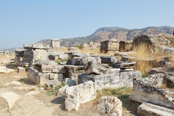 Fototapeta na wymiar The Massive Necropolis of Hierapolis Above Pamukkale