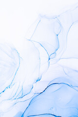 Marble ink abstract art from exquisite original painting for abstract background . Painting was painted on high quality paper texture to create smooth marble background pattern of ombre alcohol ink . © InfiniteFlow