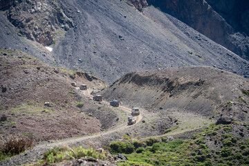off-road vehicle on the mountain road