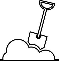 Shovel icon flat. Illustration isolated vector sign symbol on white background..eps