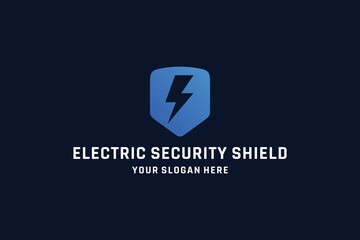 Electric security shield logo design