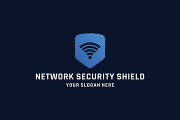 Network security shield logo design