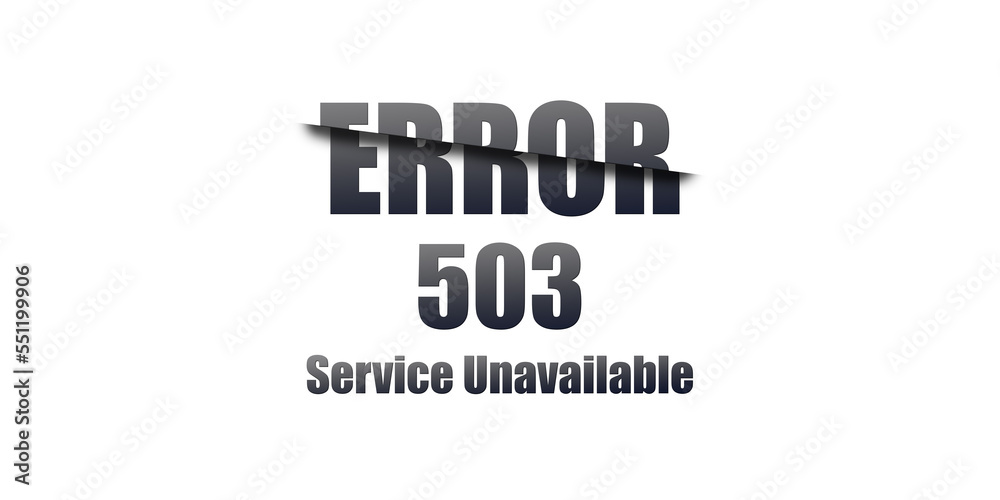 Poster 503 service unavailable - https status code. illustration on white background. for website. error pa