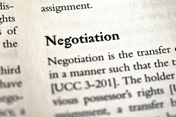 dictionary definition of the Negotiation written in business law and ethics book