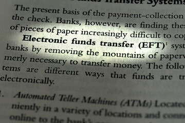 term electronic funds transfer or EFT highlighted in business law and ethics book