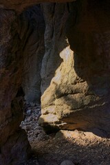 A dark, colorful and mysterious cave at Buffalo Park, Flagstaff, Arizona.