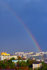 rainbow over the city