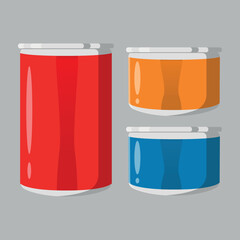 mackerel fish can mockup illustration design