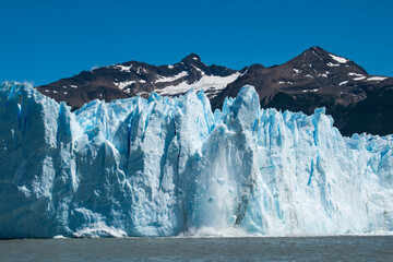 falling iceblocks in Perito Moreno glacier Patagonia