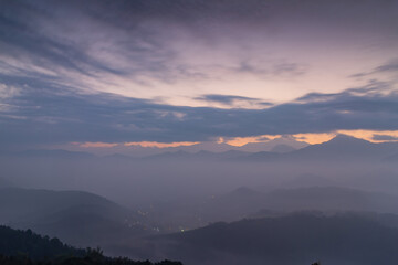 Fototapeta na wymiar Dawn view of the landscape of Jinlongshan
