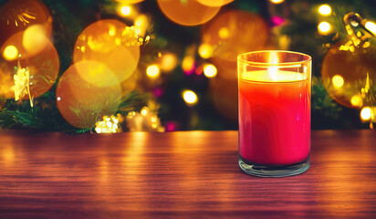 Warm christmas candles of christmas tree