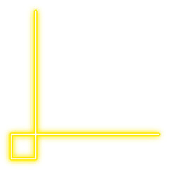 Yellow Neon Corner Line Illustration