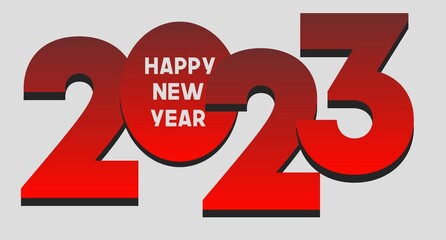 2023 Happy New Year  Design. Holiday Greeting Card, Banner, Poster etc