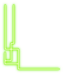 Green Neon Corner Line Illustration