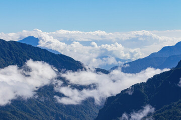 Sunny landscape of the Hehuanshan mountain