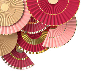 Paper fan chinese new year decoration. Oriental Asian style concept of Happy Chinese New Year...