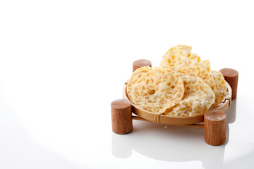 Tempeh Chips or Keripik Tempe, Favorite Cracker from Indonesia, Deep Fried Seasoned Thin Sliced Tempe.