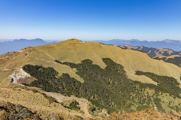 Sunny landscape of the Hehuanshan mountain