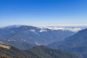 Sunny landscape of the Hehuanshan mountain